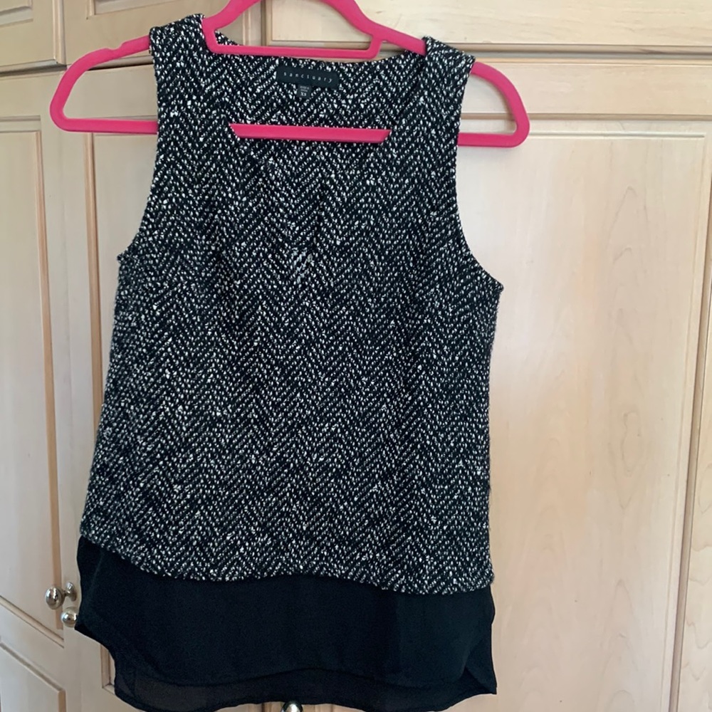 Black and white Sanctuary top.